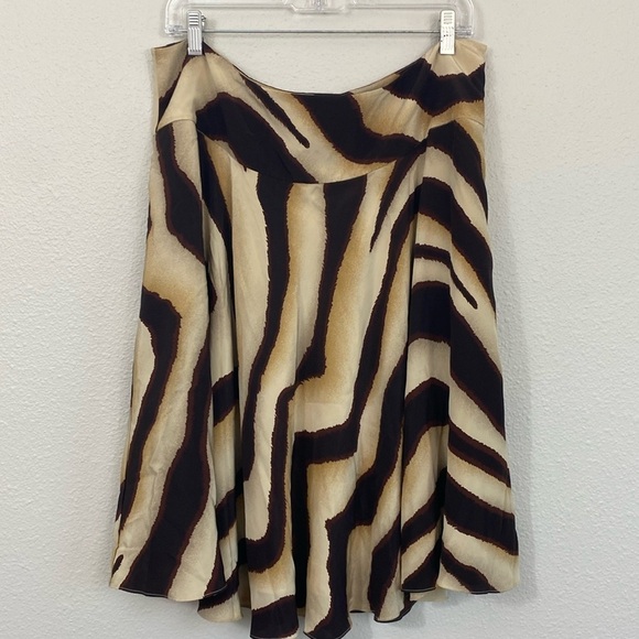 Ralph Lauren 100% Silk Animal Print Swing Skirt size 14 - Picture 1 of 7